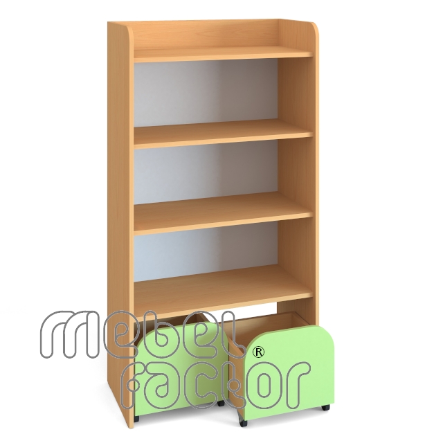 Double cabinet with four levels and two drawers