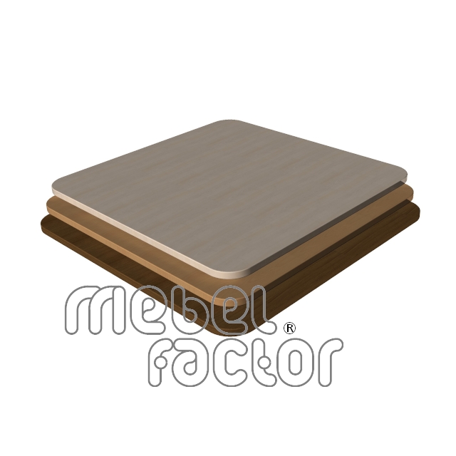 Square tabletop 60x60/1,8cm, ronded corners