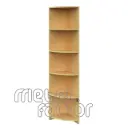 Corner office shelf with five levels