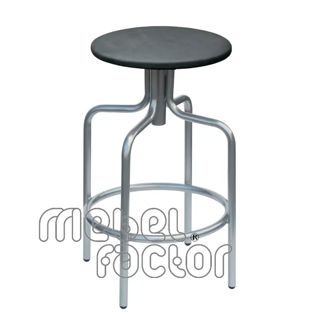 Screw-adjusted tall stool 60~73cm, upholstered