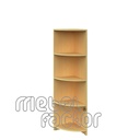 Corner office shelf with four levels