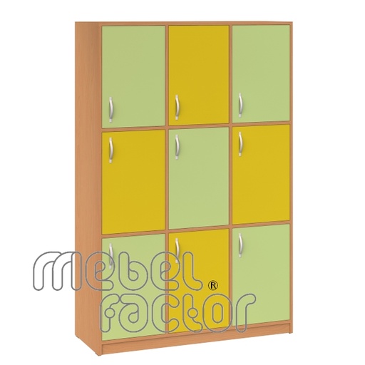 Cabinet for textbooks and personal belongings with 9 cells