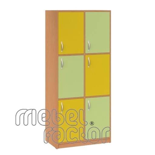 Cabinet for textbooks and personal belongings with 6 cells, high